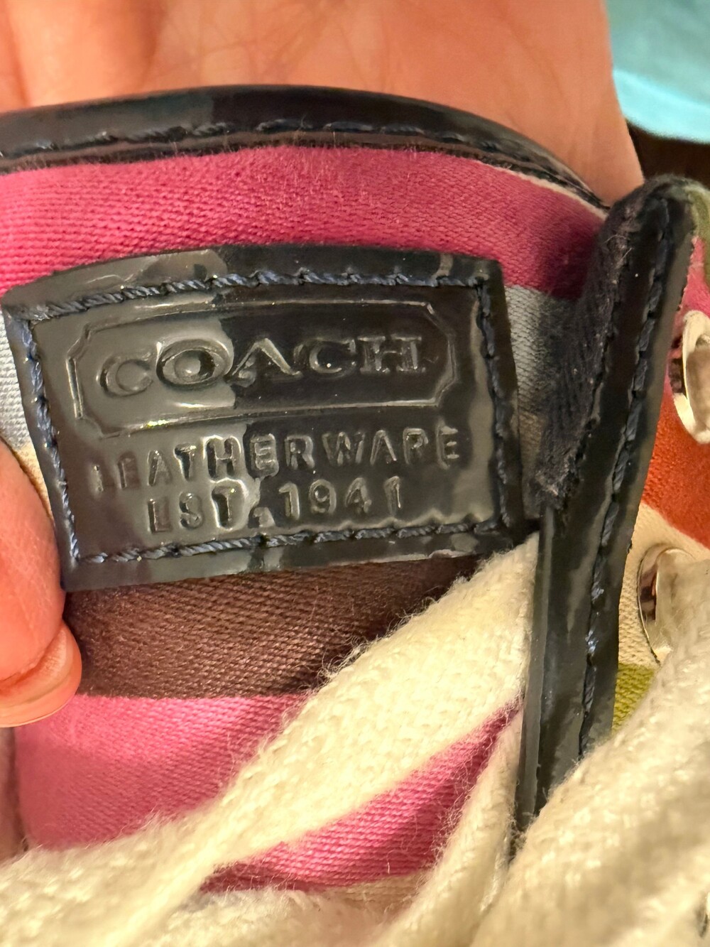 Coach Multicolor Striped Sneakers Size 8 1/2 Women's Casual Shoes - Picture 7 of 8